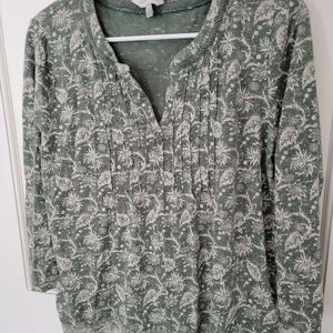Lucky Brand blouse green floral